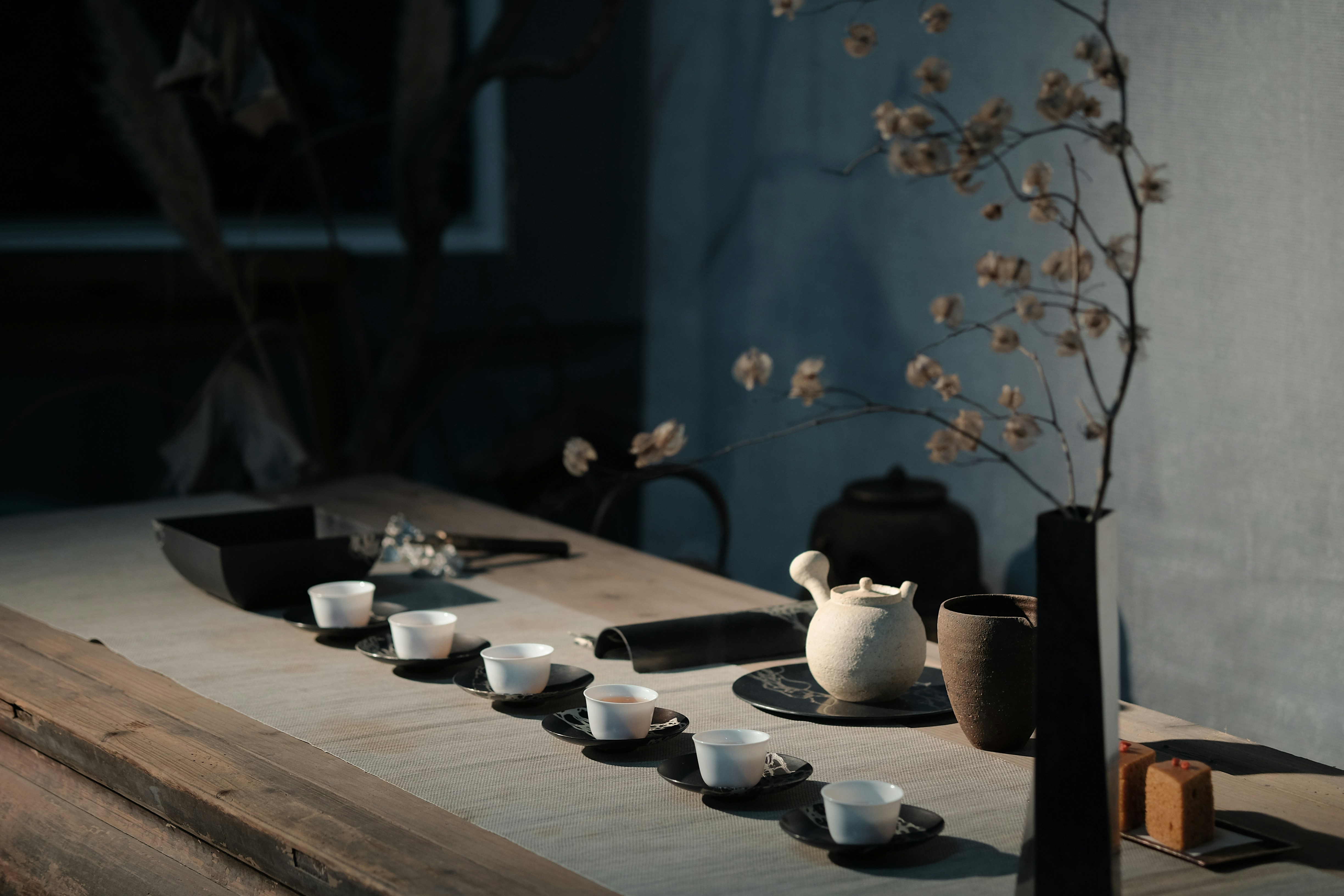 Tea leaves and flowers